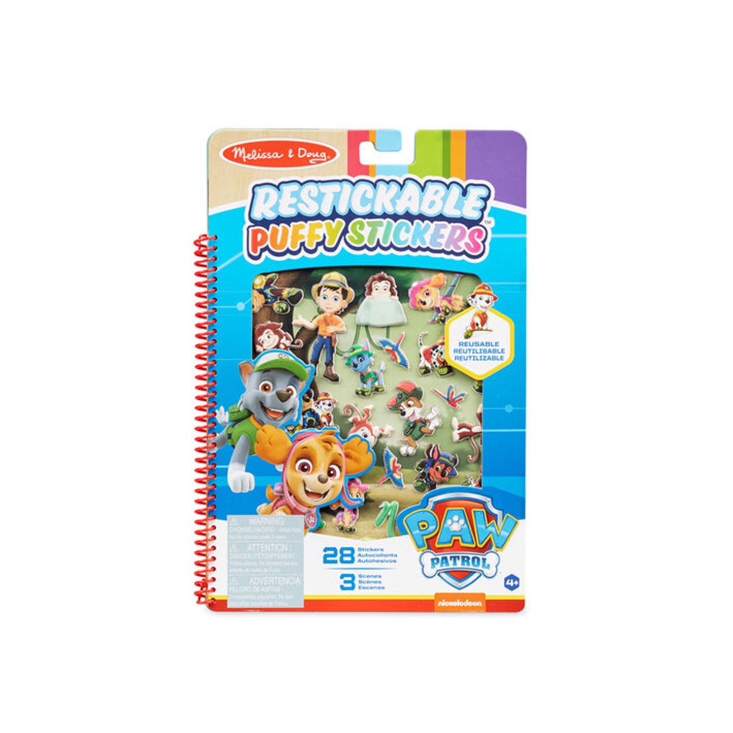 Melissa And Doug Paw Patrol Jungle 28 Reusable Restickable Stickers With Scenes Set