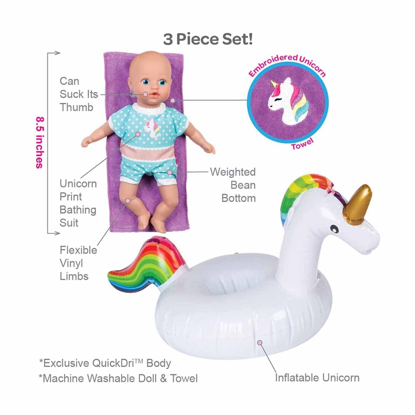 Adora Splash Time Baby Tots Magical Unicorn Play Doll