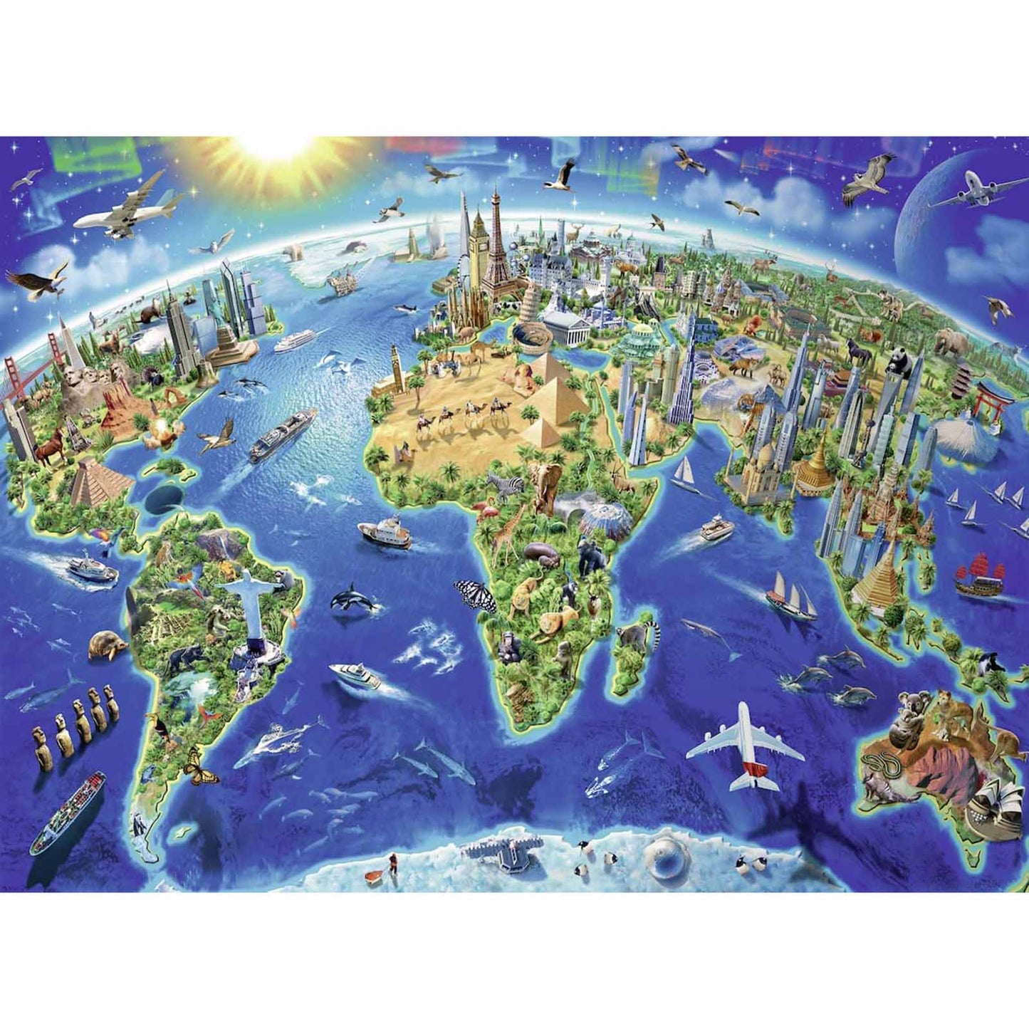 Ravensburger World Landmarks Map 300 Piece Puzzle