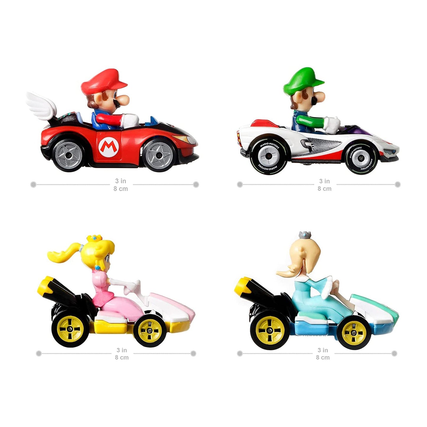 Hot Wheels Mario Kart 4 Pack Princess Peach Rosalina Set