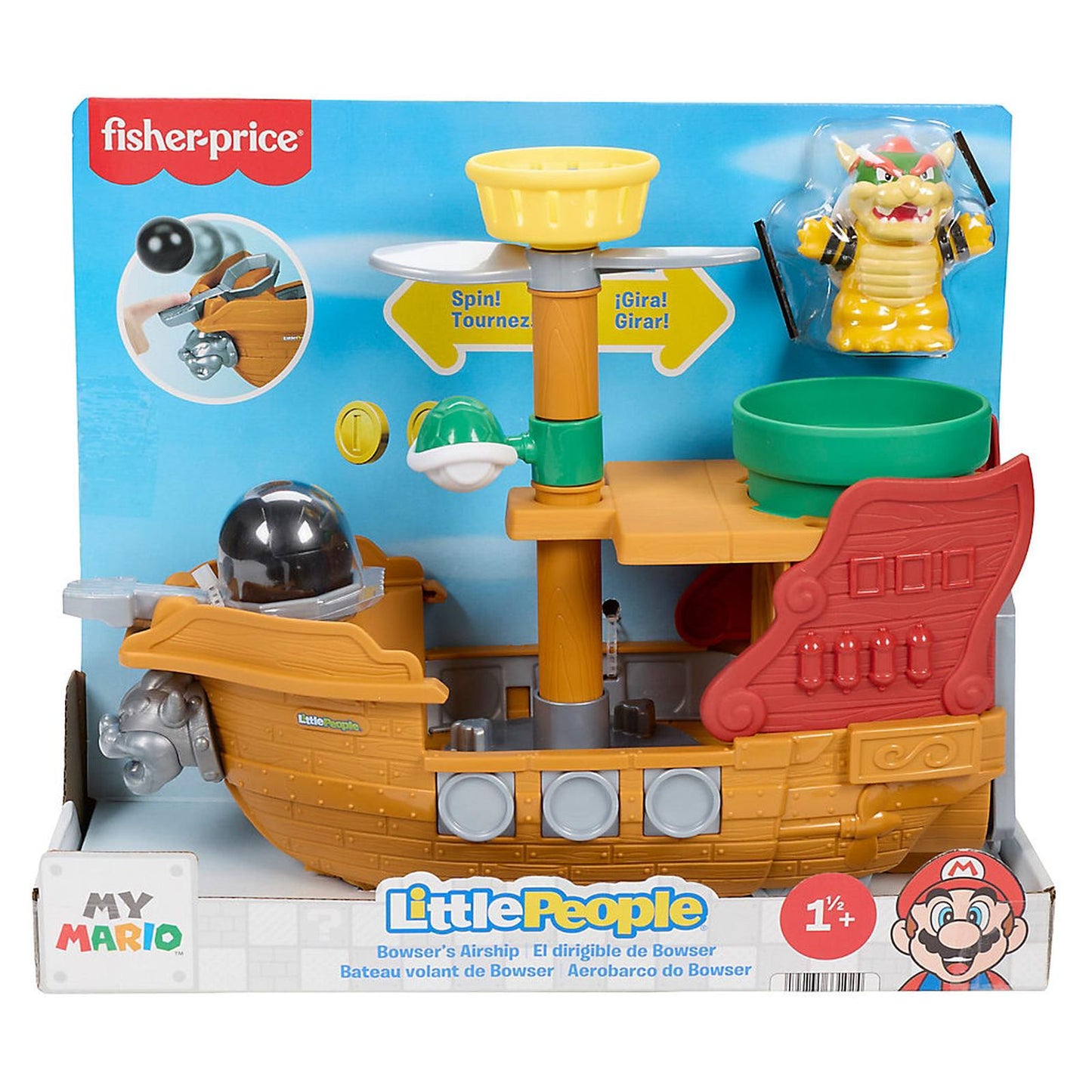 Fisher-Price Little People My Mario Bowser's Airship Playset