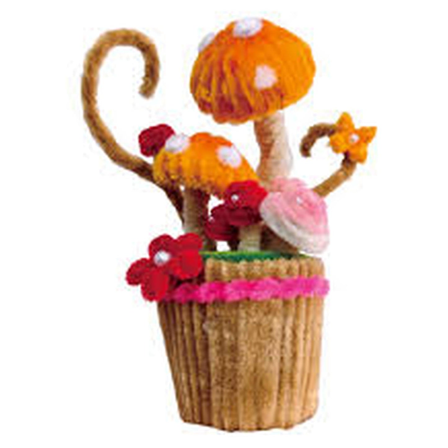 Hands Craft Chenille Mushroom Cupcake Kit