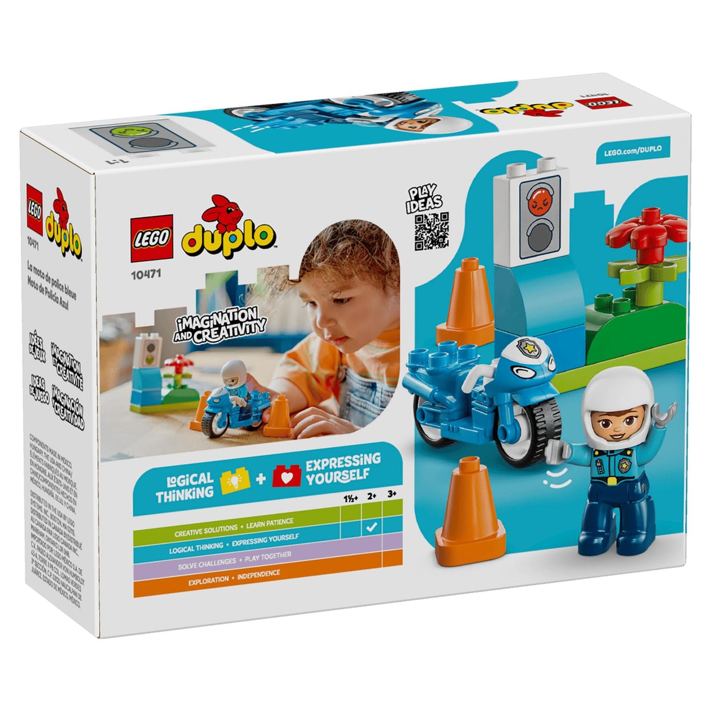 LEGO® DUPLO® Blue Police Motorcycle Building Set 10471