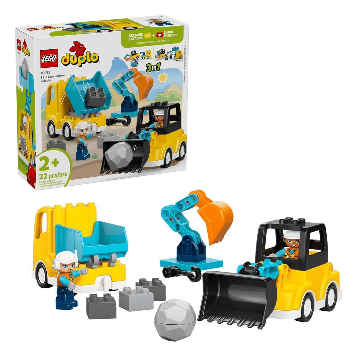 LEGO® DUPLO® 3 In 1 Construction Vehicles Building Set 10475