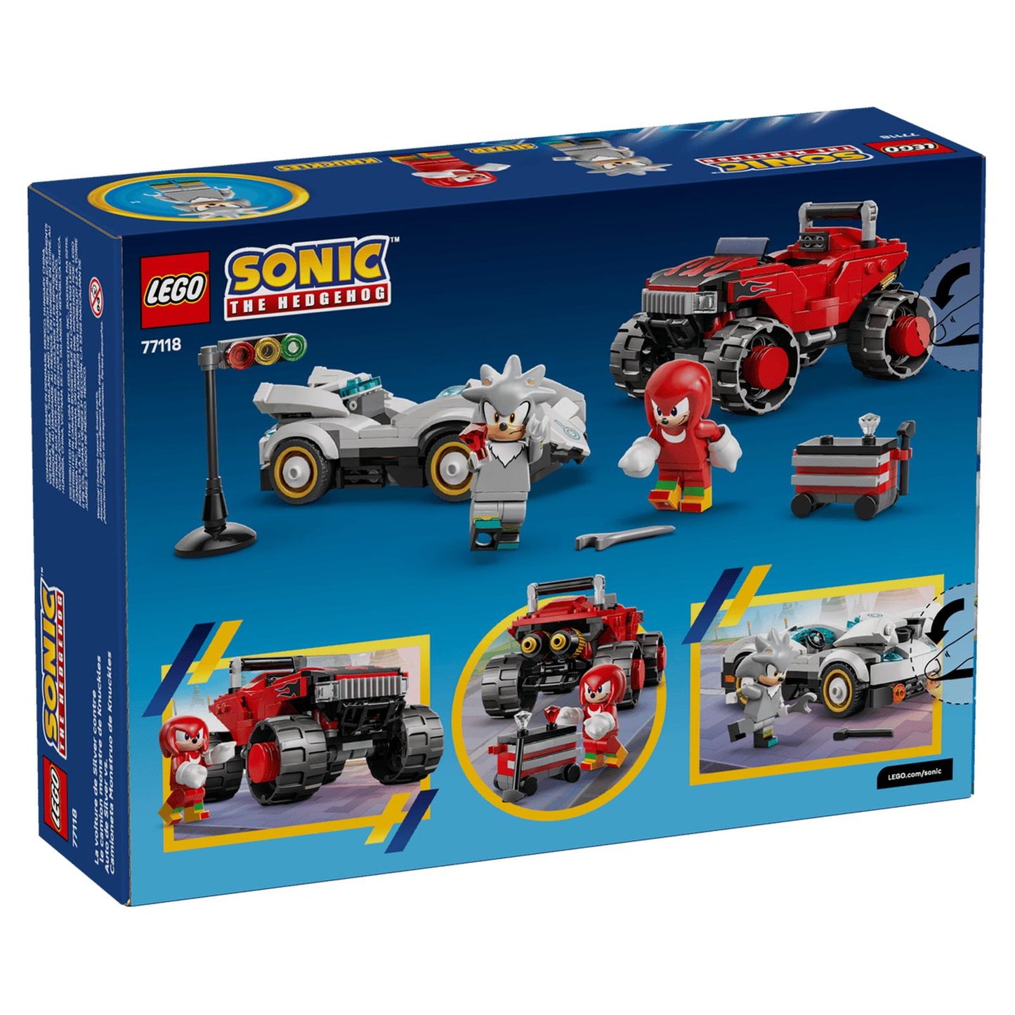 LEGO® Sonic The Hedgehog Silver's Car VS Knuckles' Monster Truck Building Set 77118