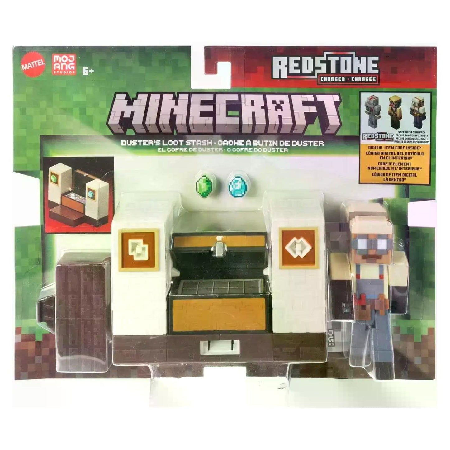 Mattel Minecraft Redstone Charged Duster's Loot Stash Figure Set