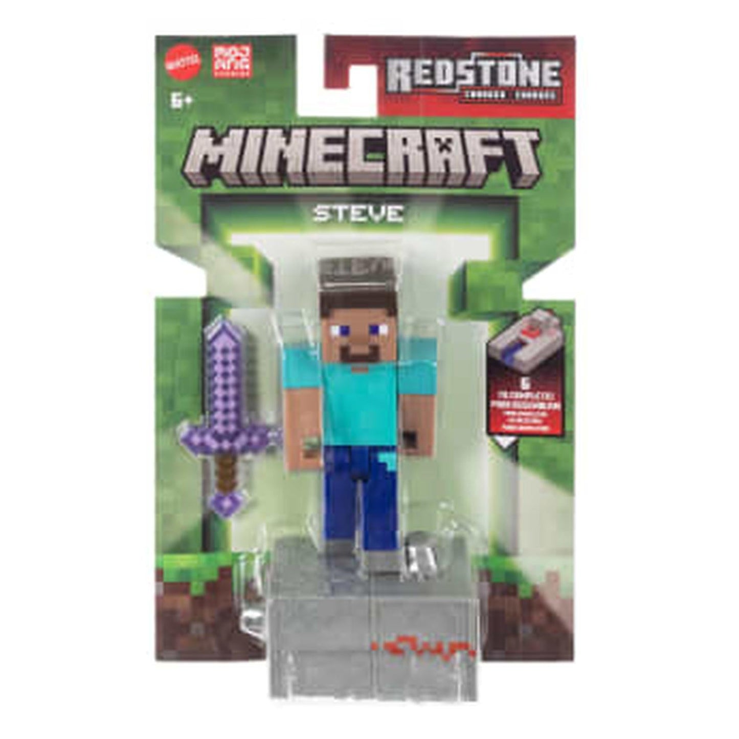 Mattel Minecraft Redstone Charged Steve Figure