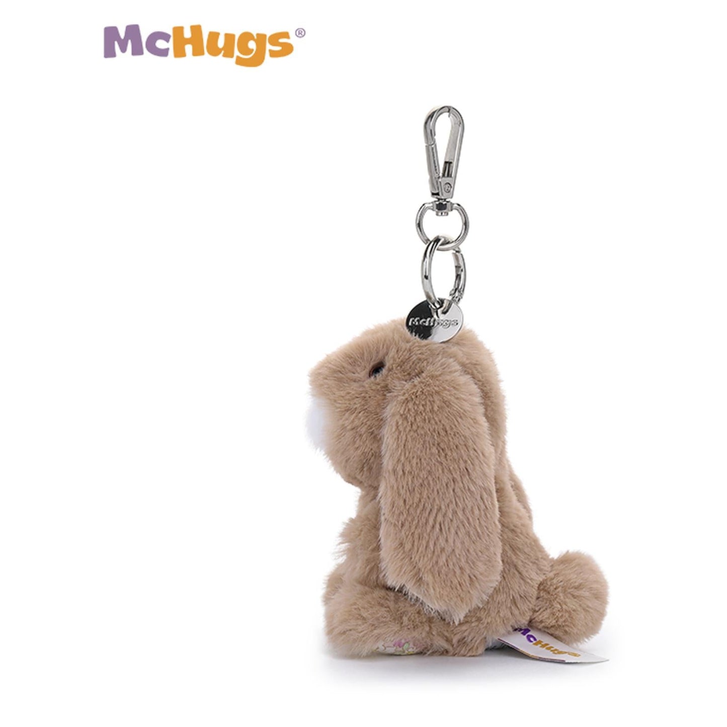 McHugs Brown Long Eared Rabbit Bag Charm 4 Inch Plush Bag Charm