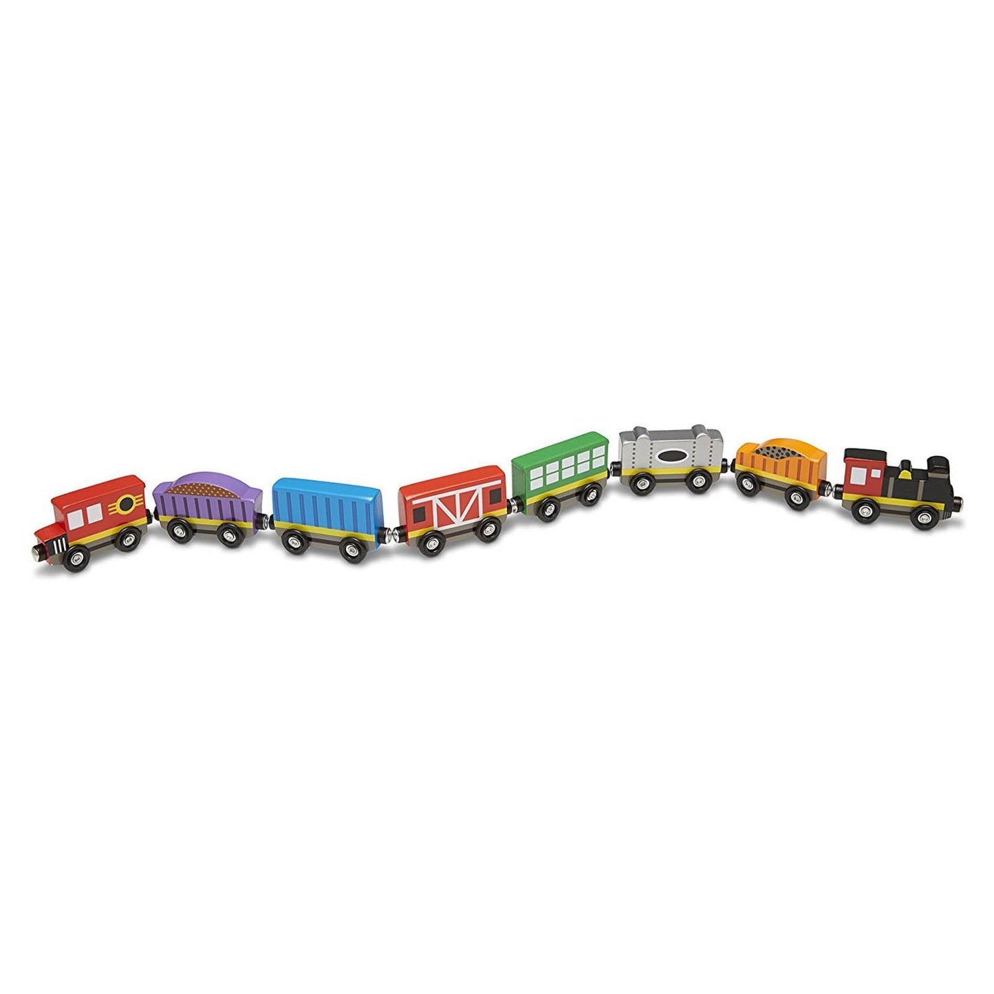 Melissa And Doug Wooden 8 Piece Train Cars Set