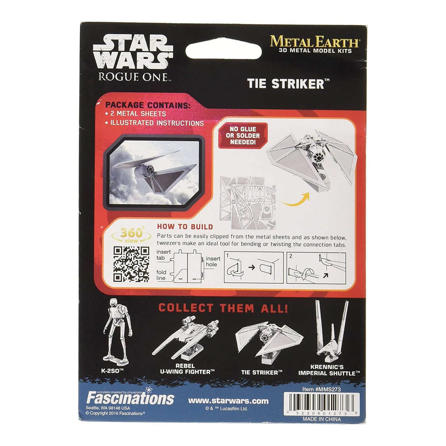 Metal Earth Star Wars RO Tie Striker Model Kit
