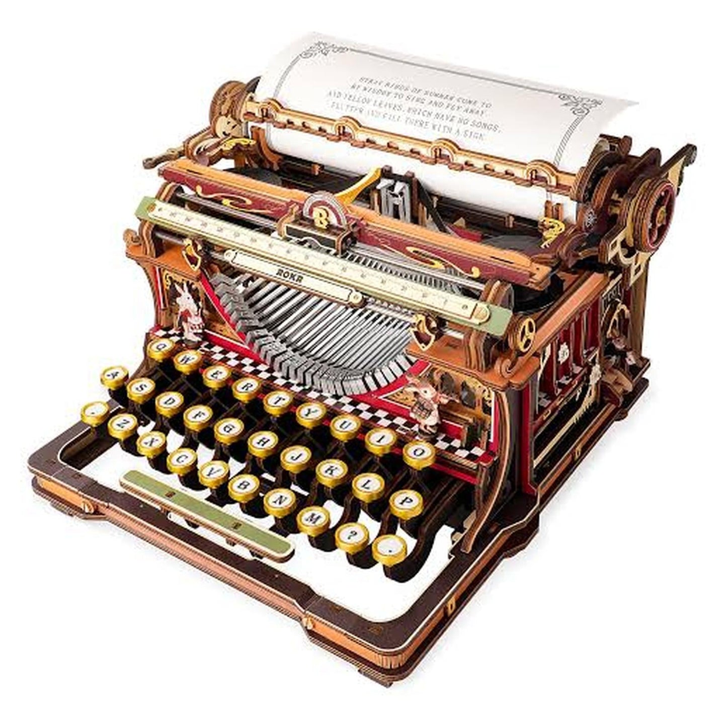 Robotime Rokr Mechanical Typewriter DIY Building Set