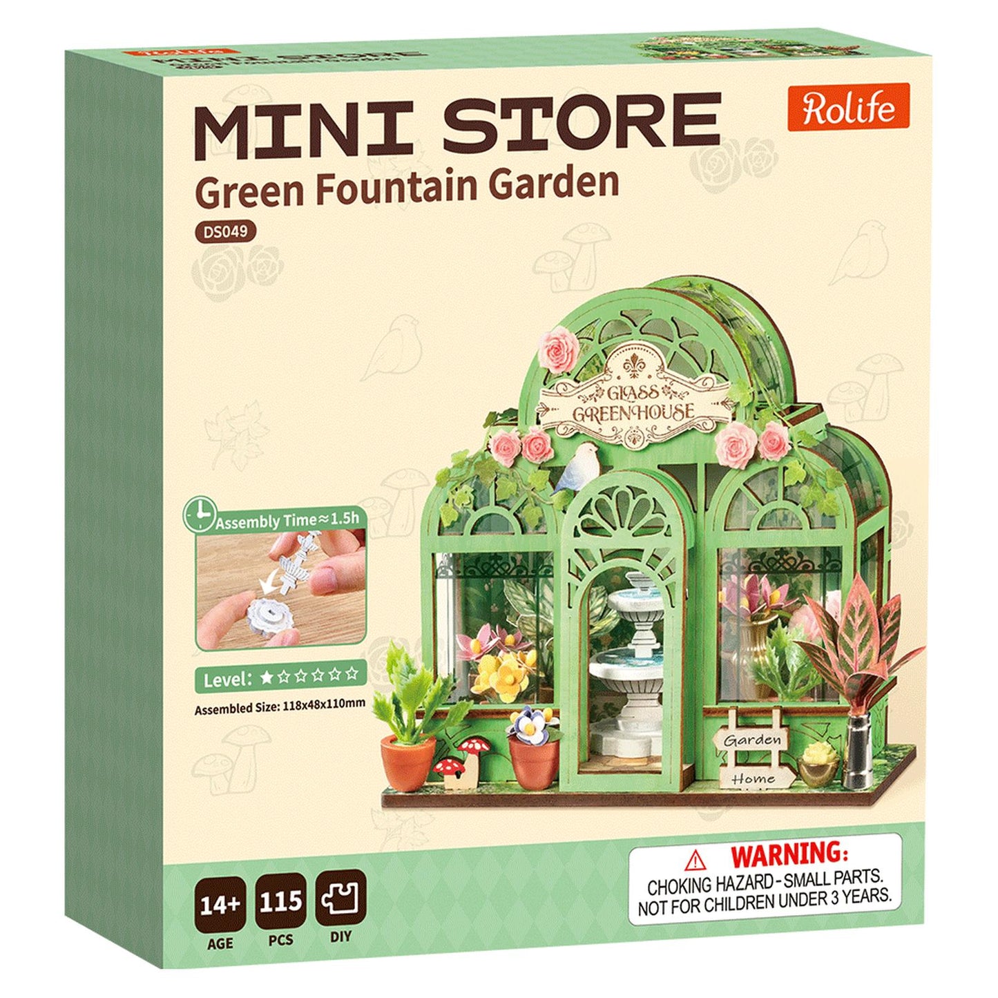 Robotime Rolife Mini Store Green Fountain Garden Building Set