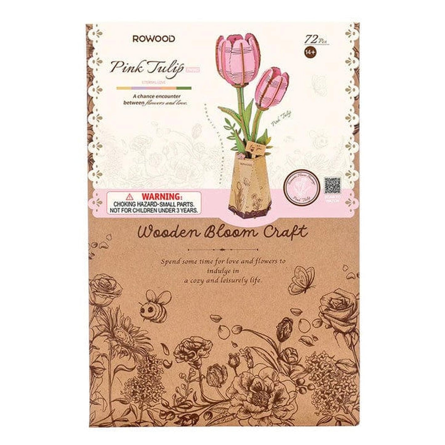 Robotime Rowood Flowers Pink Tulip Building Set