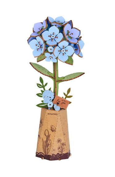 Robotime Rowood Flowers Blue Hydrangea Building Set