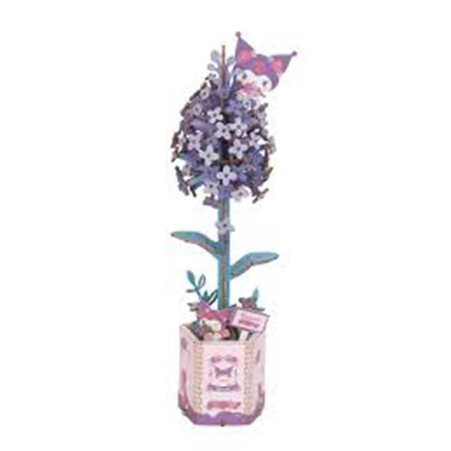 Hands Craft Sanrio Hello Kitty And Friends Kuromi Purple Lilac DIY 3D Wooden Flower Puzzle