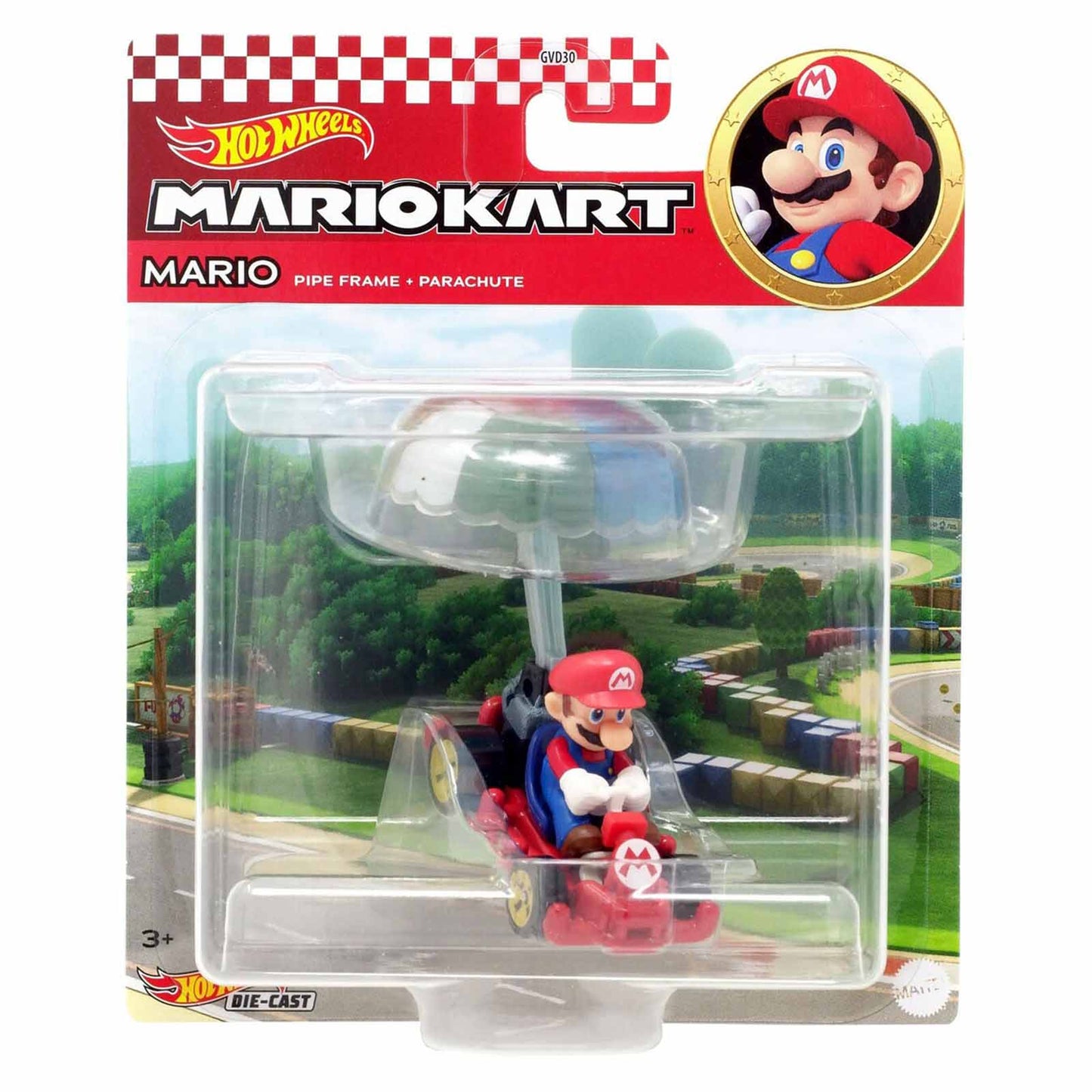 Hot Wheels Mario Kart Mario Pipe Frame Parachute Car