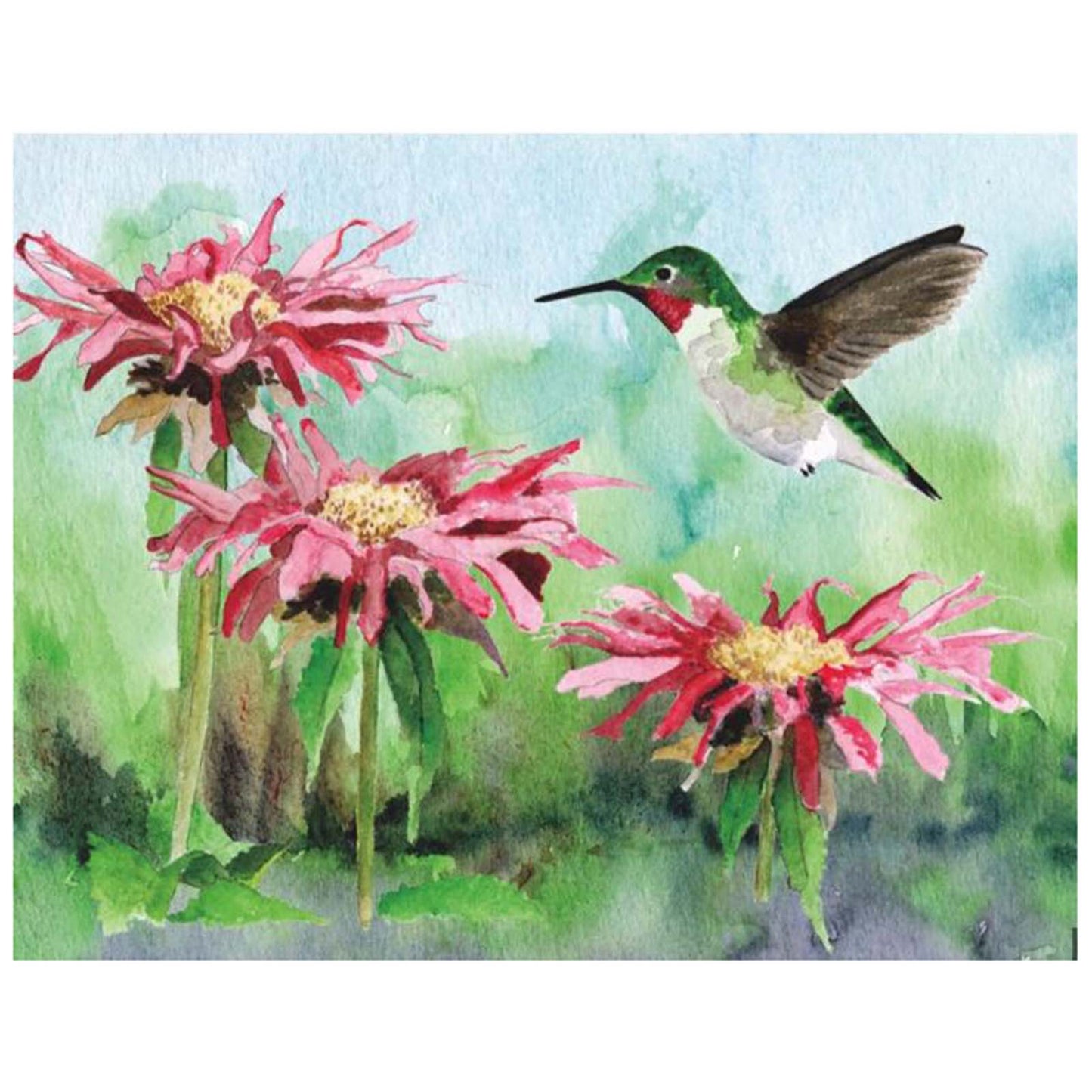 New York Puzzle Ruby Throated Hummingbird 100 Piece Mini Jigsaw Puzzle