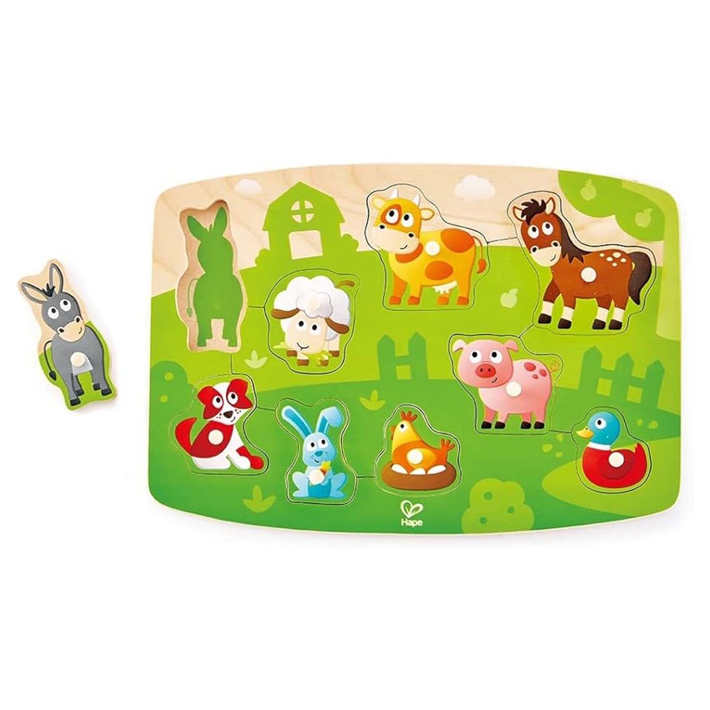 Hape Cute Animal Farmyard Peg Puzzle