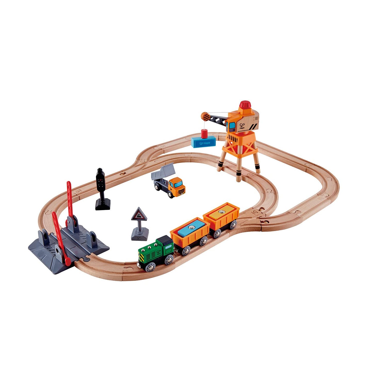 Hape Crossing And Crane Playset