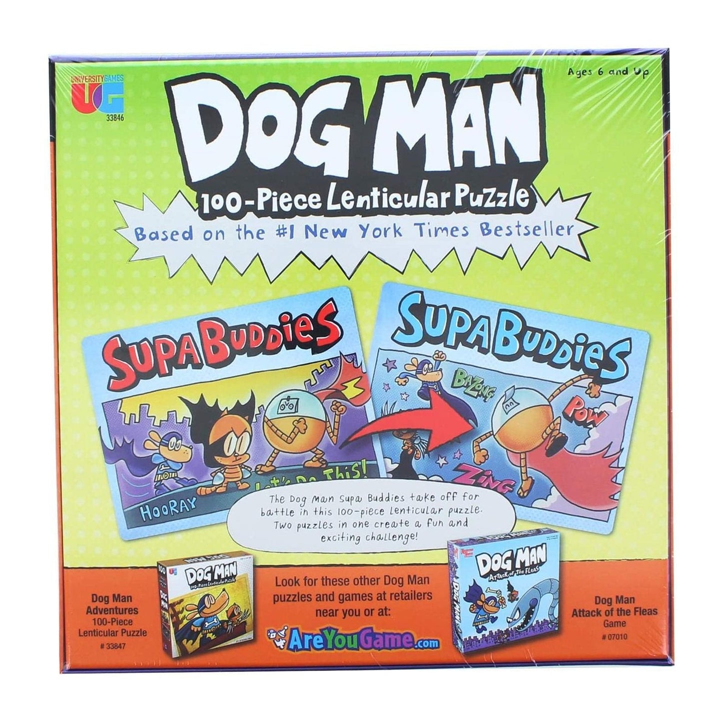 Dog Man Supa Buddies Lenticular 100 Piece Puzzle