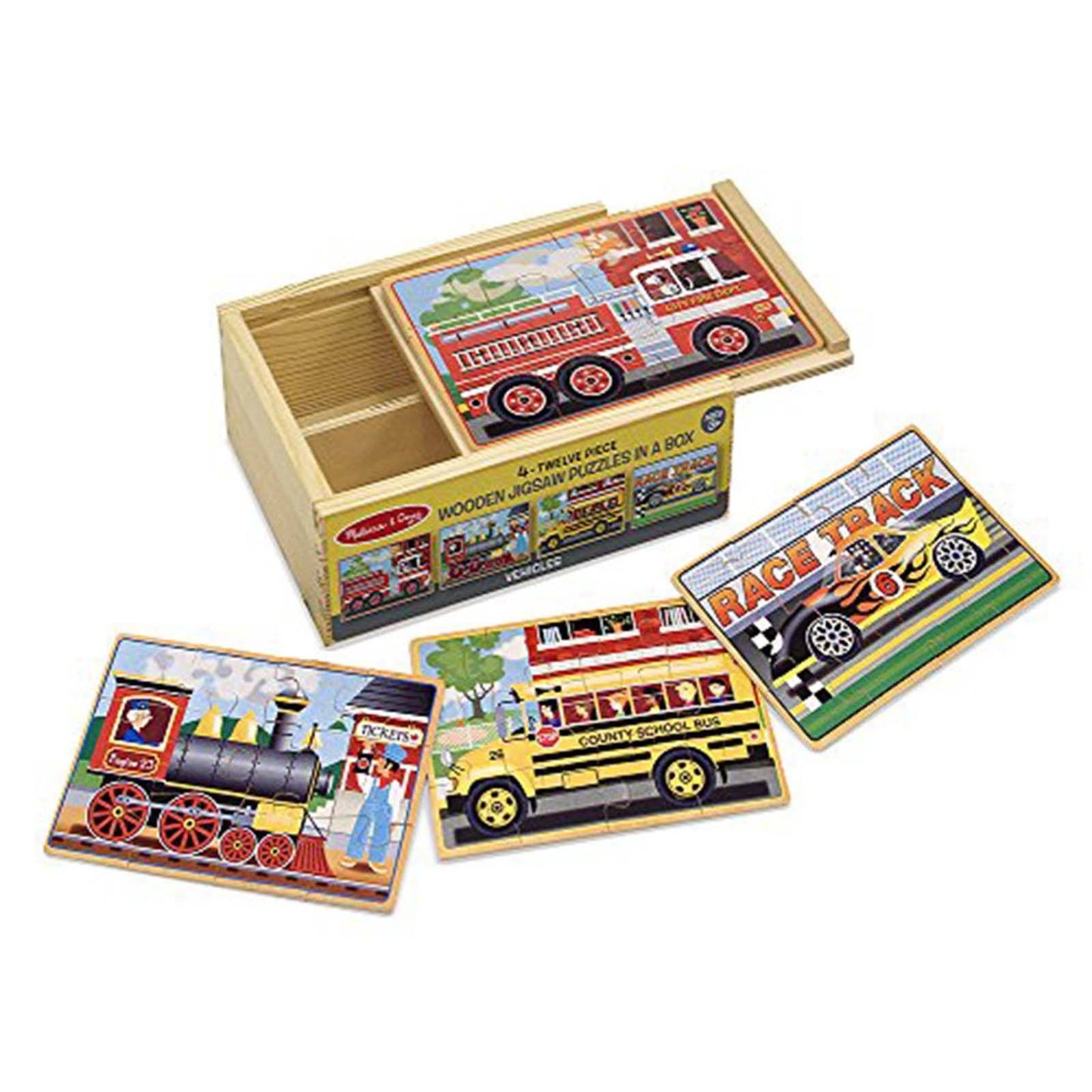 Melissa And Doug Vehicles 4 Twelve Piece Wooden Jigsaw Puzzles