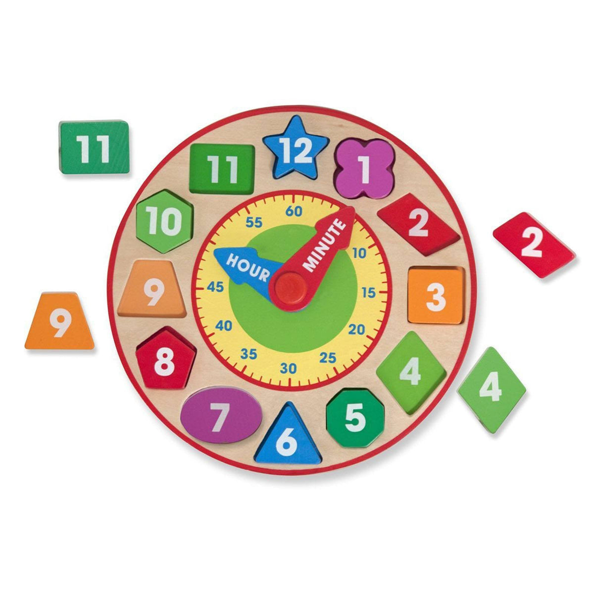 Melissa And Doug Classic Toy Wooden Shape Sorting Clock