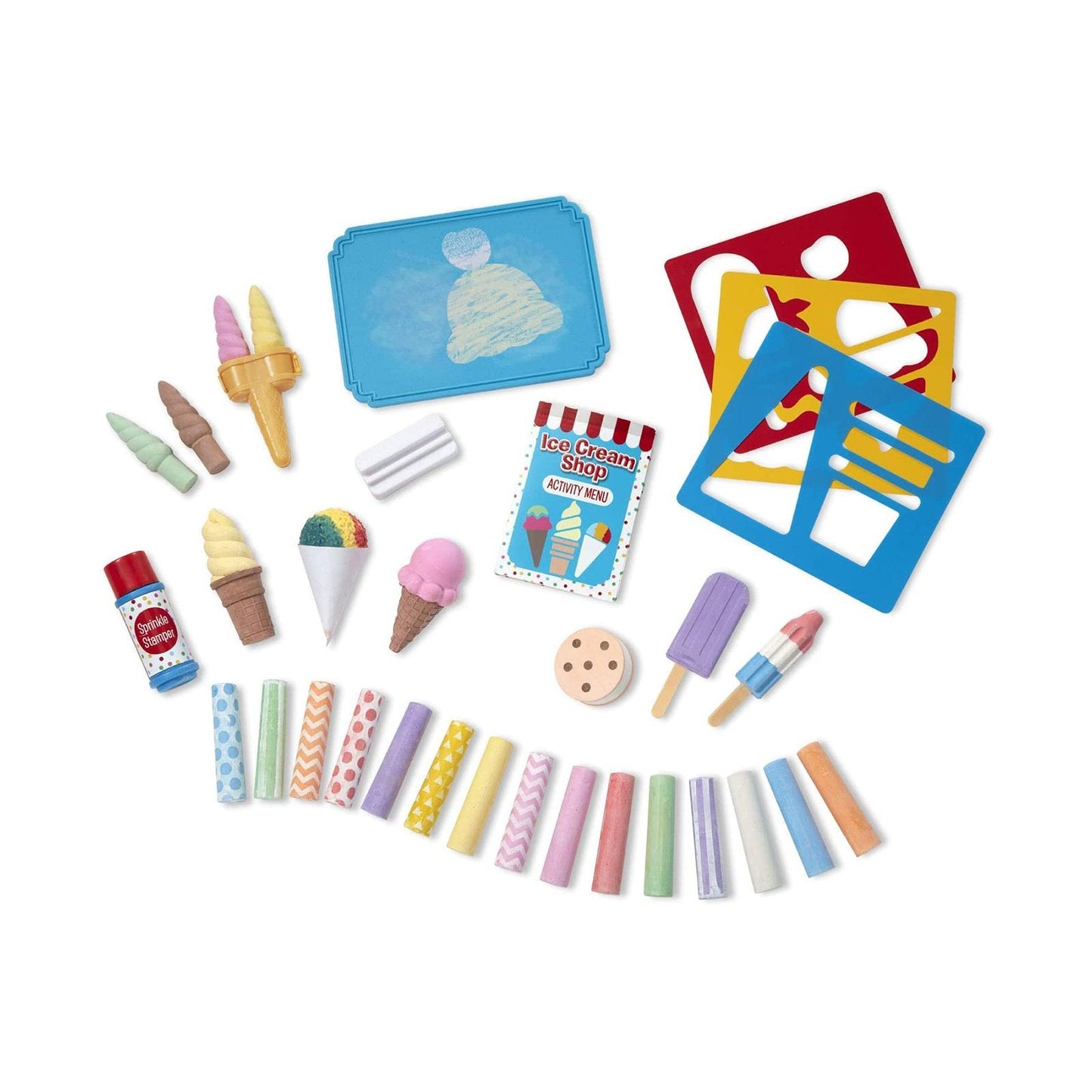 Melissa And Doug Ice Cream Shop 33 Piece Chalk Set
