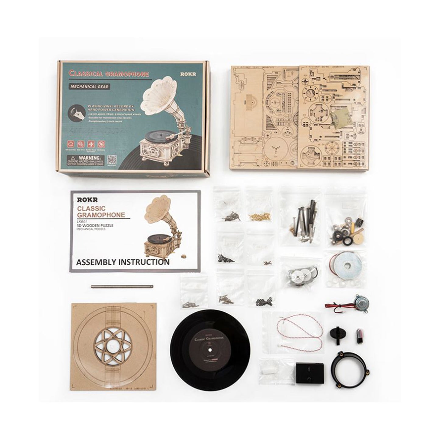 ROKR Mechanincal Gear Classical Gramophone Puzzle