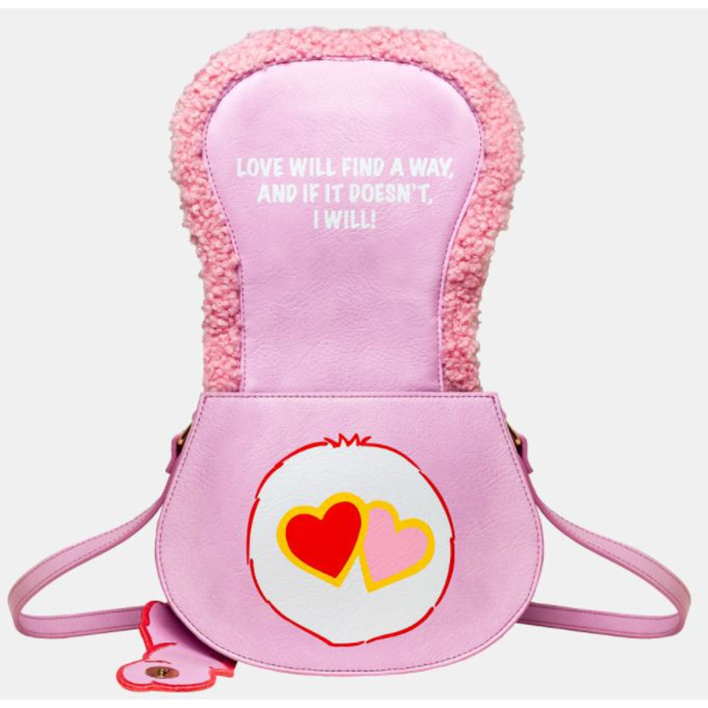 Care Bears Love-A-Lot Bear Pink Flap Crossbody Bag