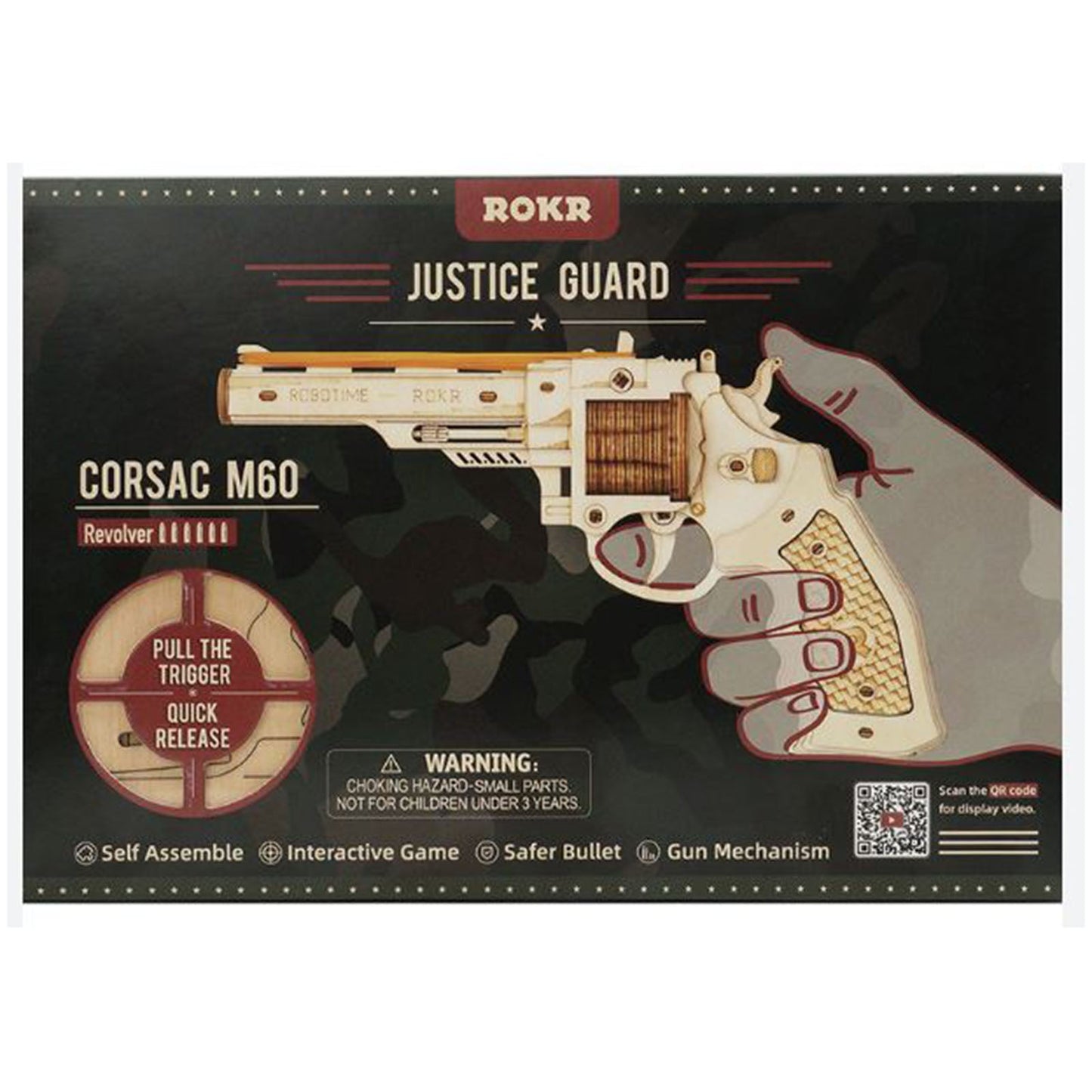 Robotime Rokr Justice Guard Corsac M60 Revolver Building Set