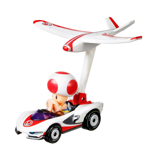 Hot Wheels Mario Kart Toad P-Wing Plane Glider Car