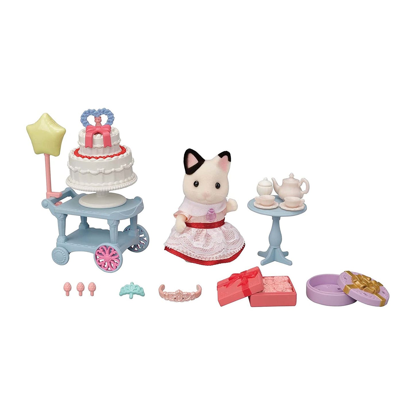 Calico Critters Party Time Lily Tuxedo Cat Figure Accessory Set