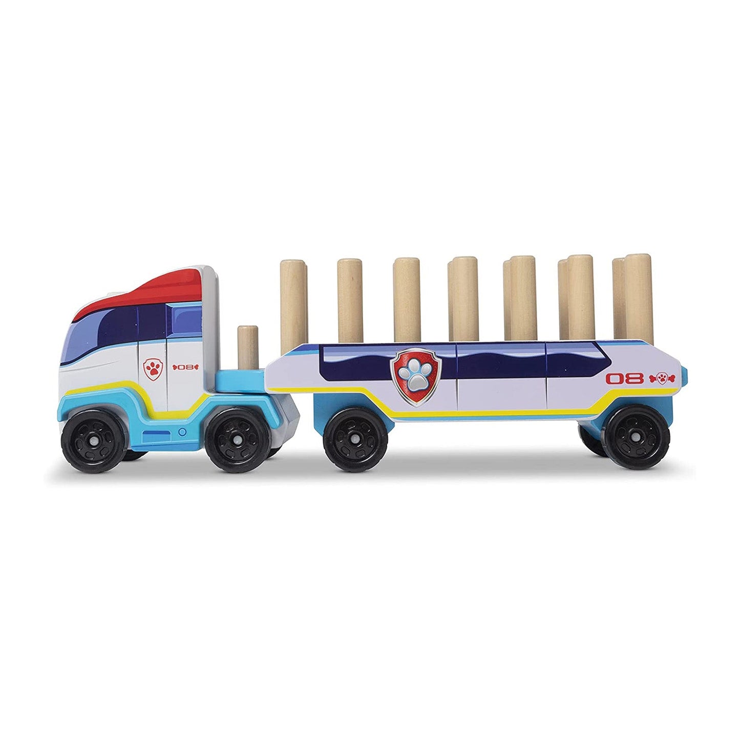 Melissa And Doug Paw Patrol Wooden ABC Block Truck Set