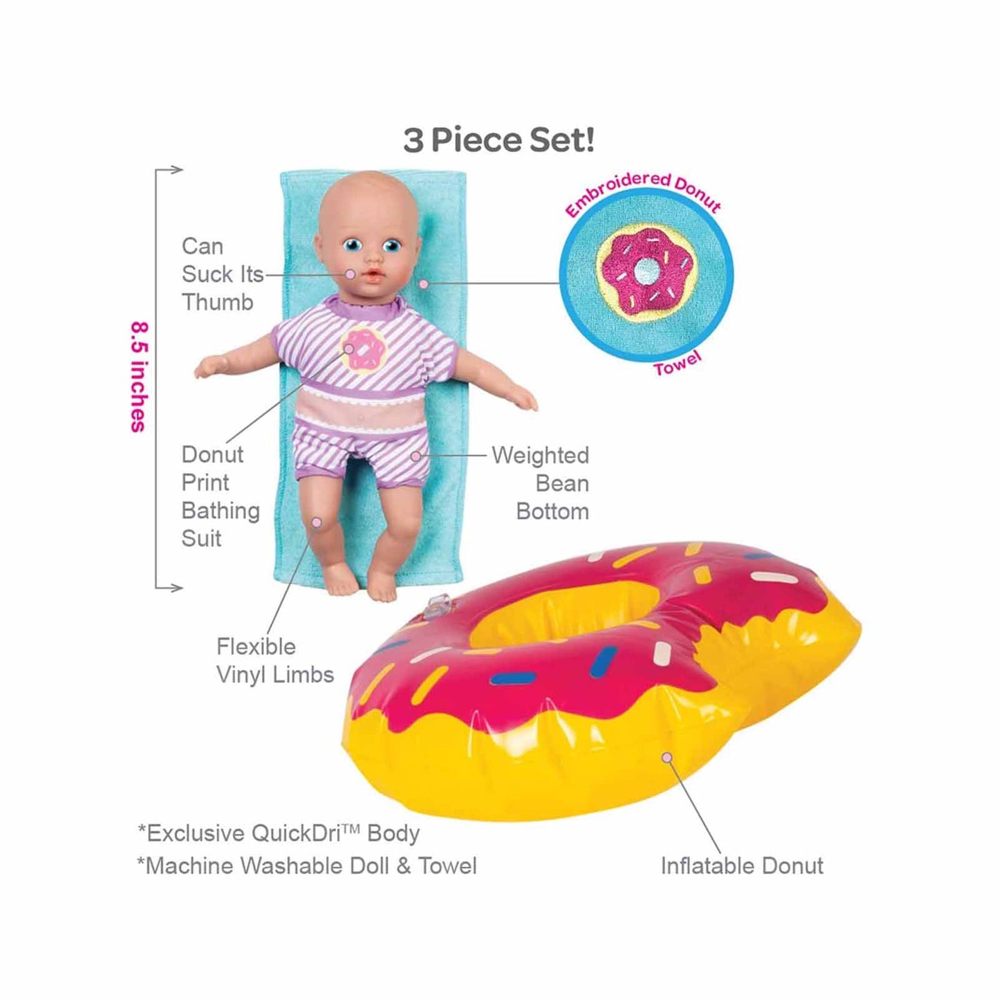 Adora Splash Time Baby Tots Sprinkle Donut Play Doll