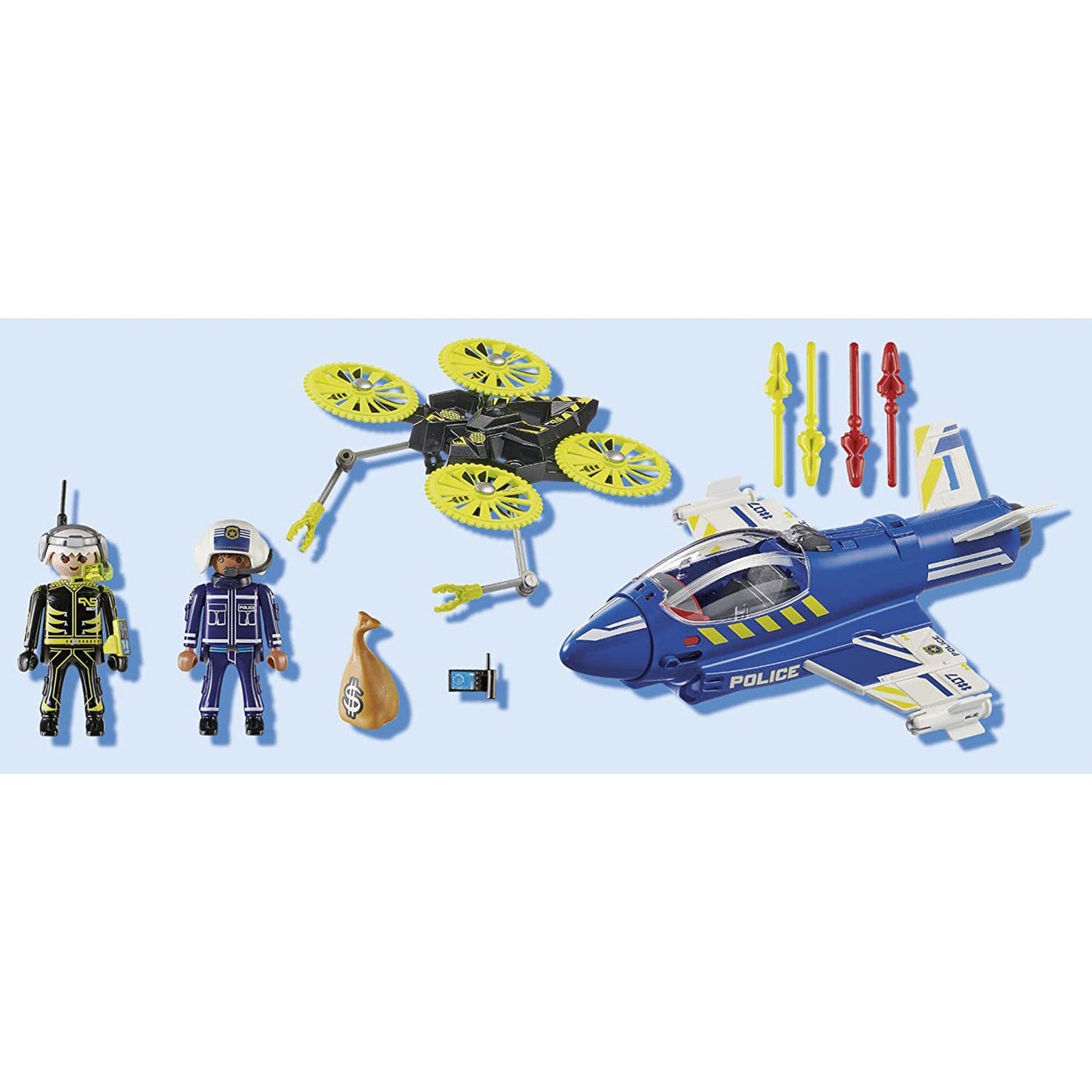 Playmobil City Action Police Jet With Drone Building Set 70780