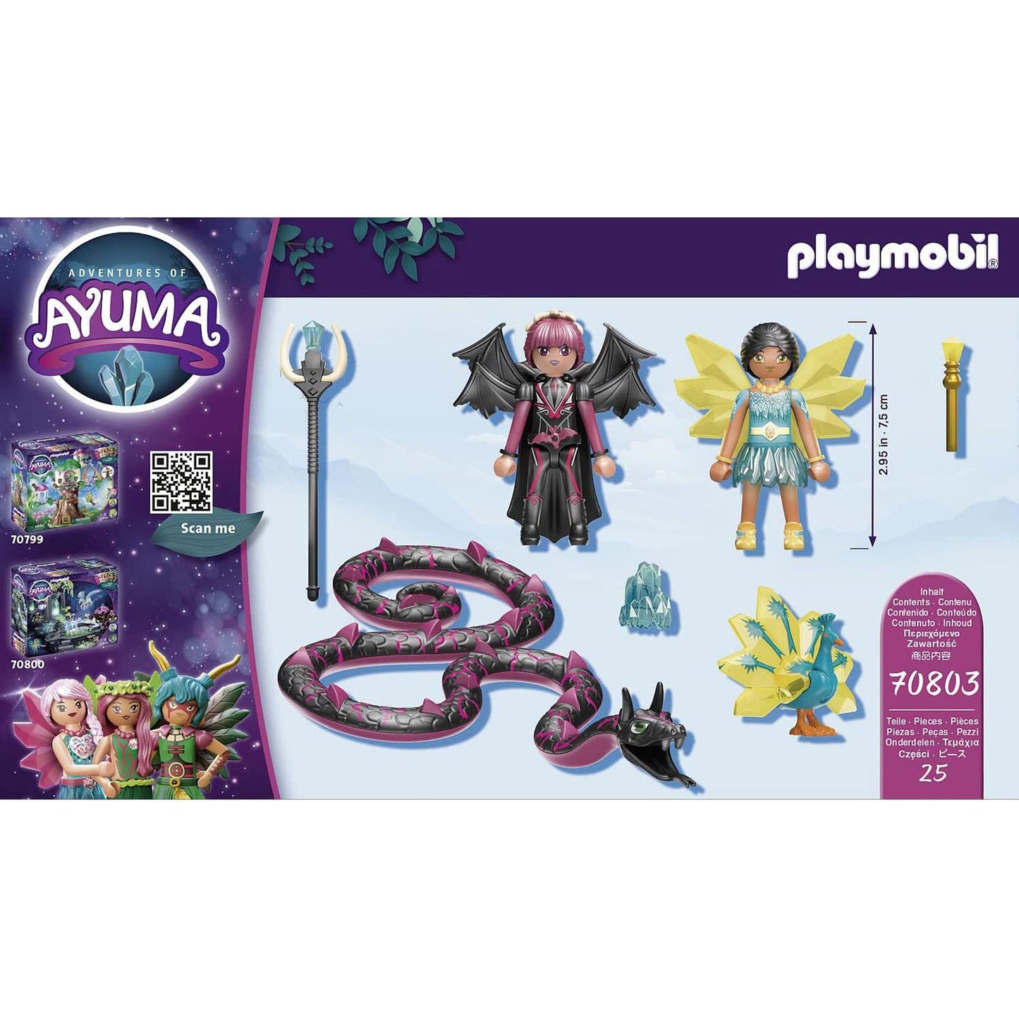 Playmobil Adventures Of Ayuma Crystal Fairy And Bat Fairy With Soul Animal Building Set 70803