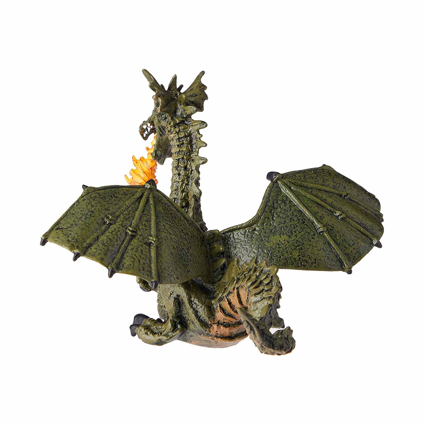 Papo Green Winged Dragon With Flame Fantasy Figure 39025