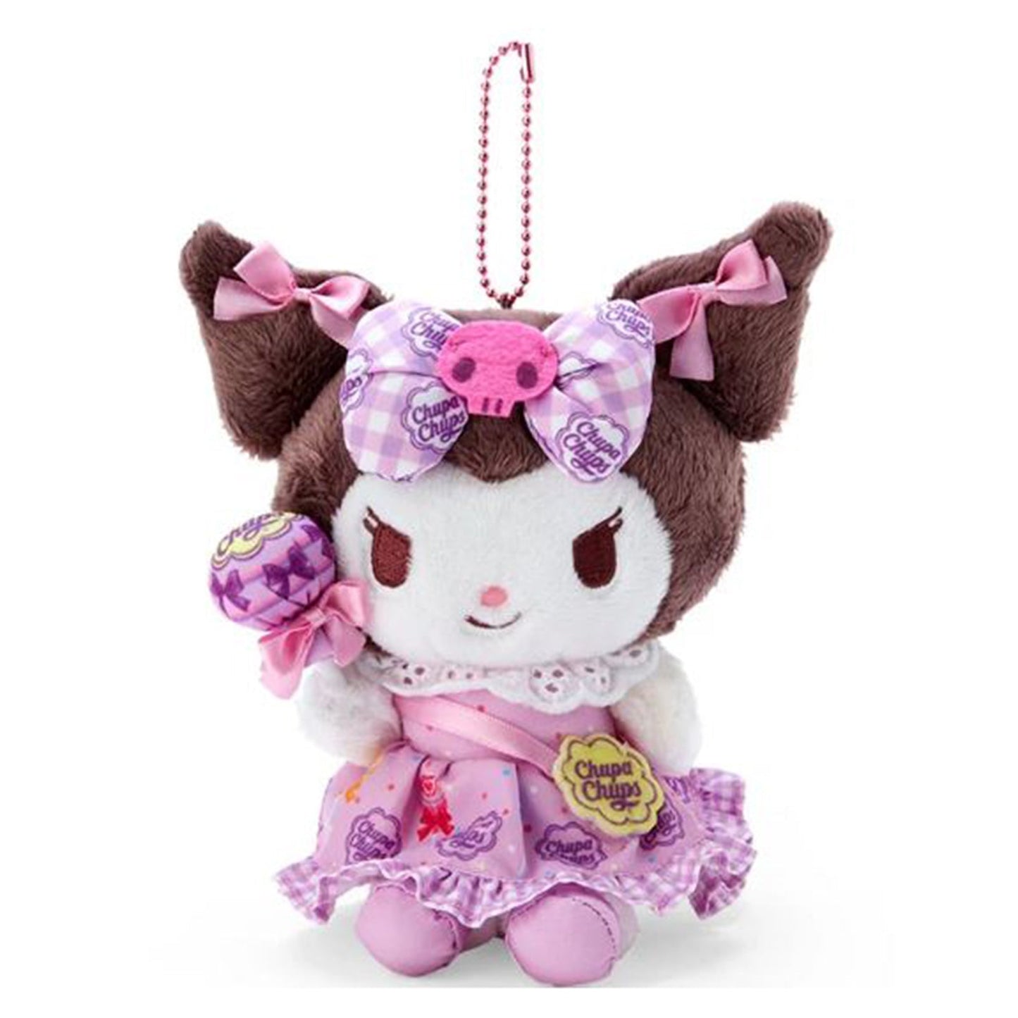 Sanrio Chupa Chups Kuromi 7 Inch Plush Keychain