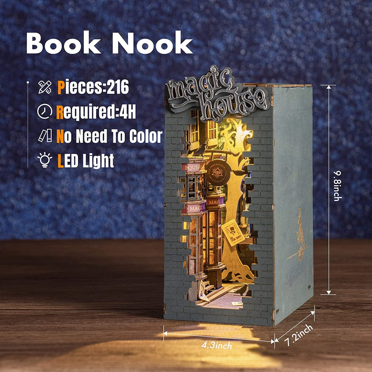 Robotime Rolife Magic House Do It Yourself 3D Creative Bookend Kit