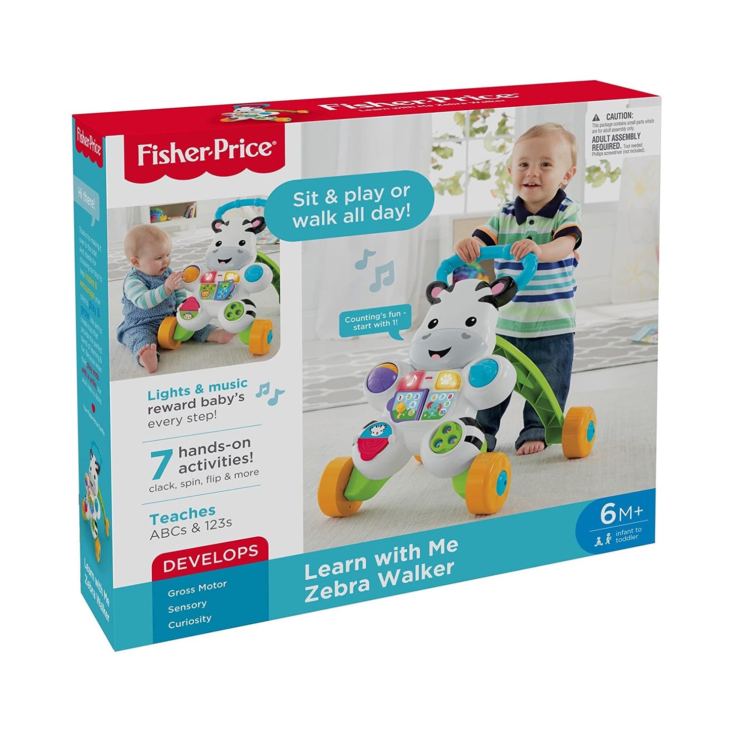 Fisher Price Learn To Walk With Me Zebra Walker Set