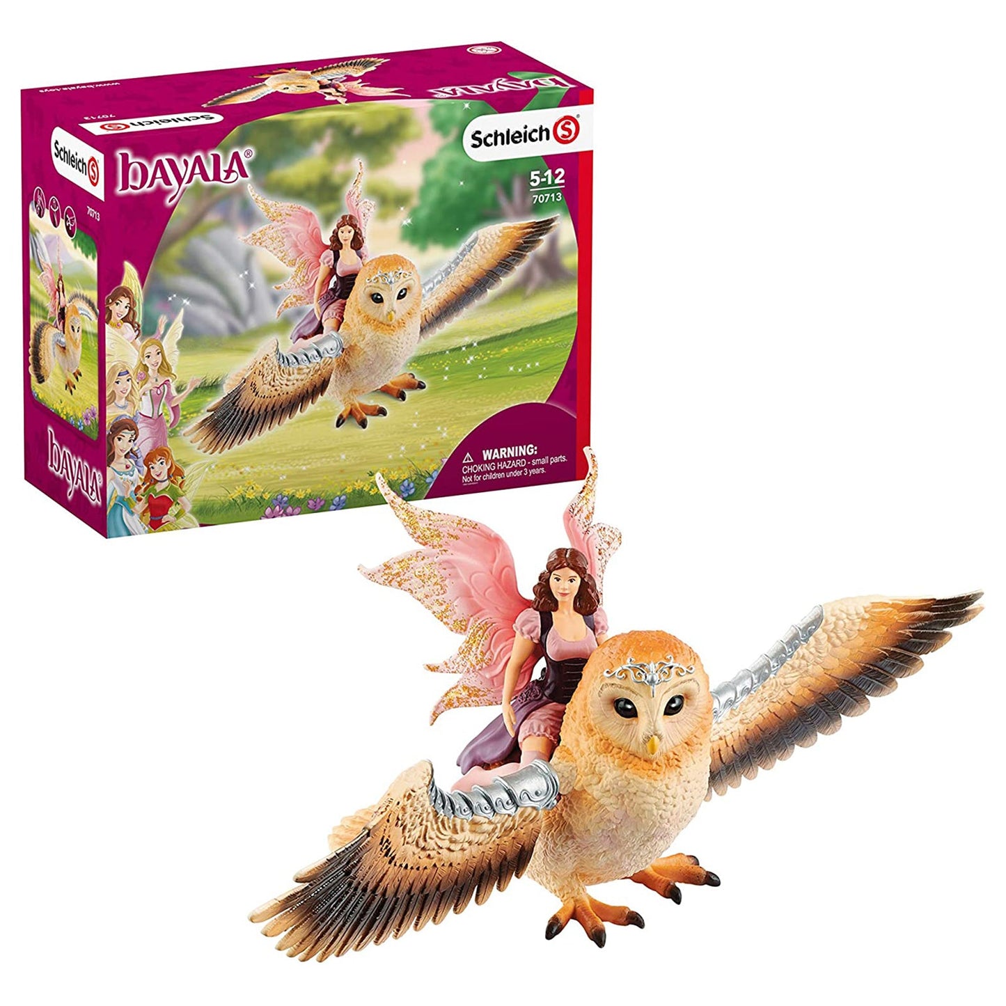 Schleich Bayala Fairy In Flight On Glam-Owl Animal Figure 70713