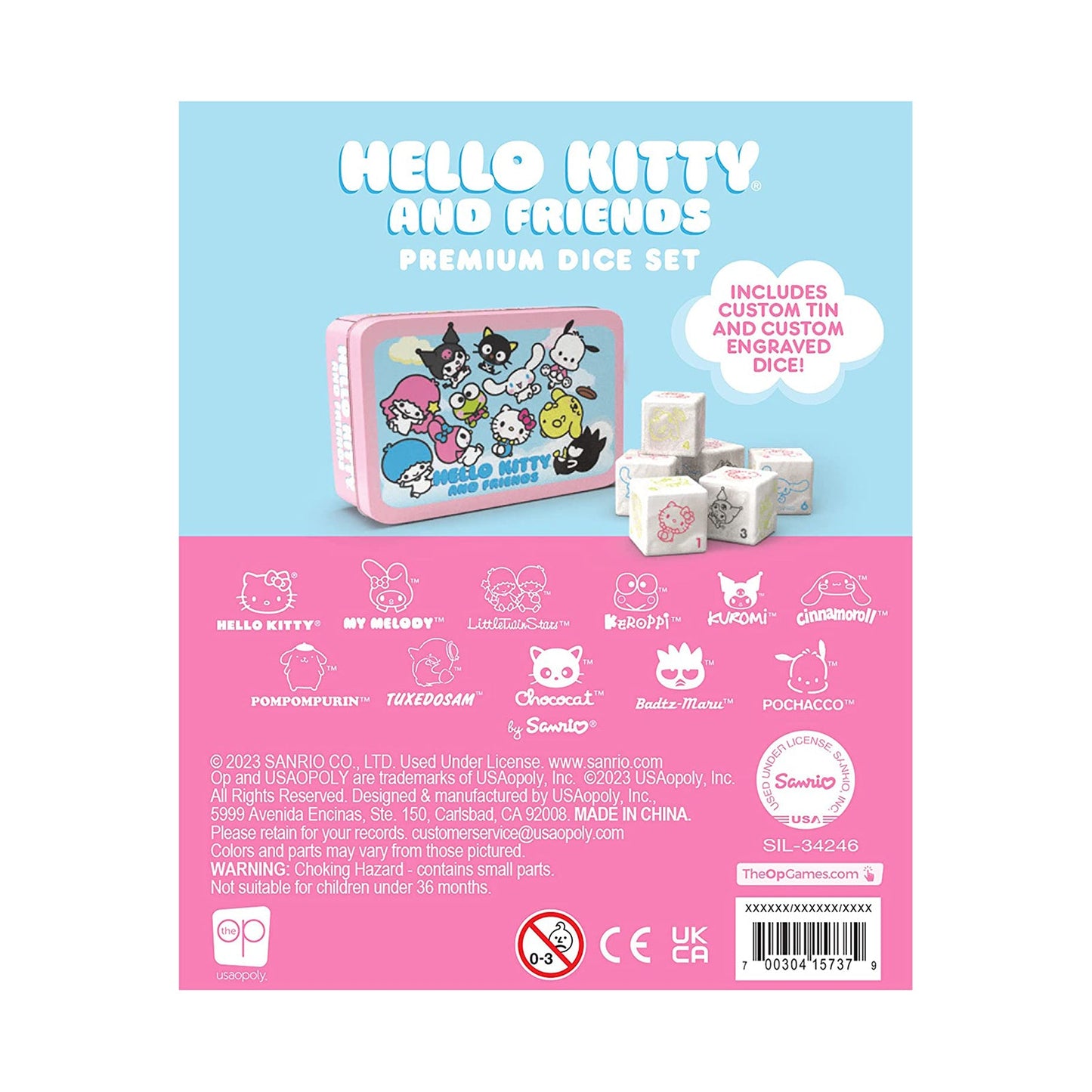 USAopoly Hello Kitty And Friends 6 D6 Premium Dice Set