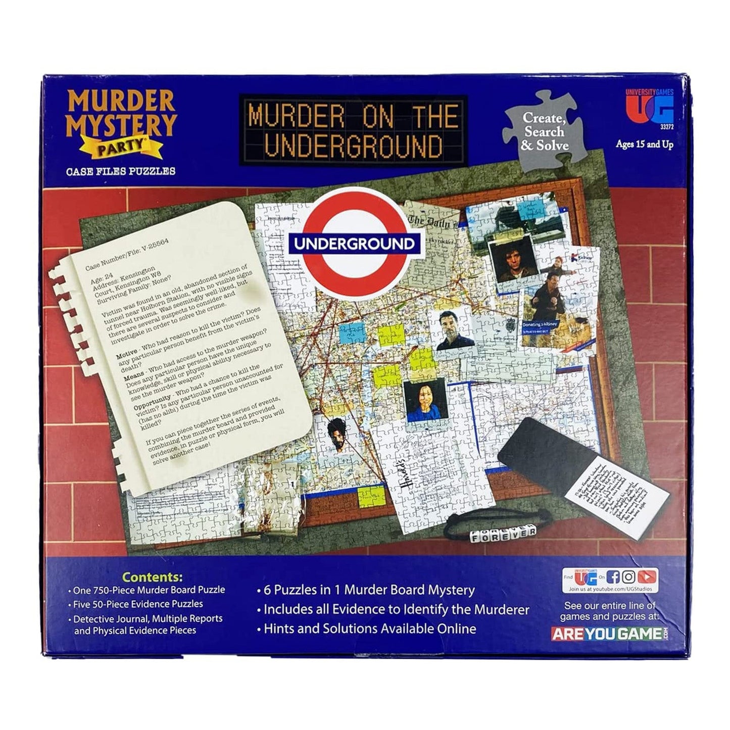 Murder Mystery Party Case Files Murder On The Underground The Game