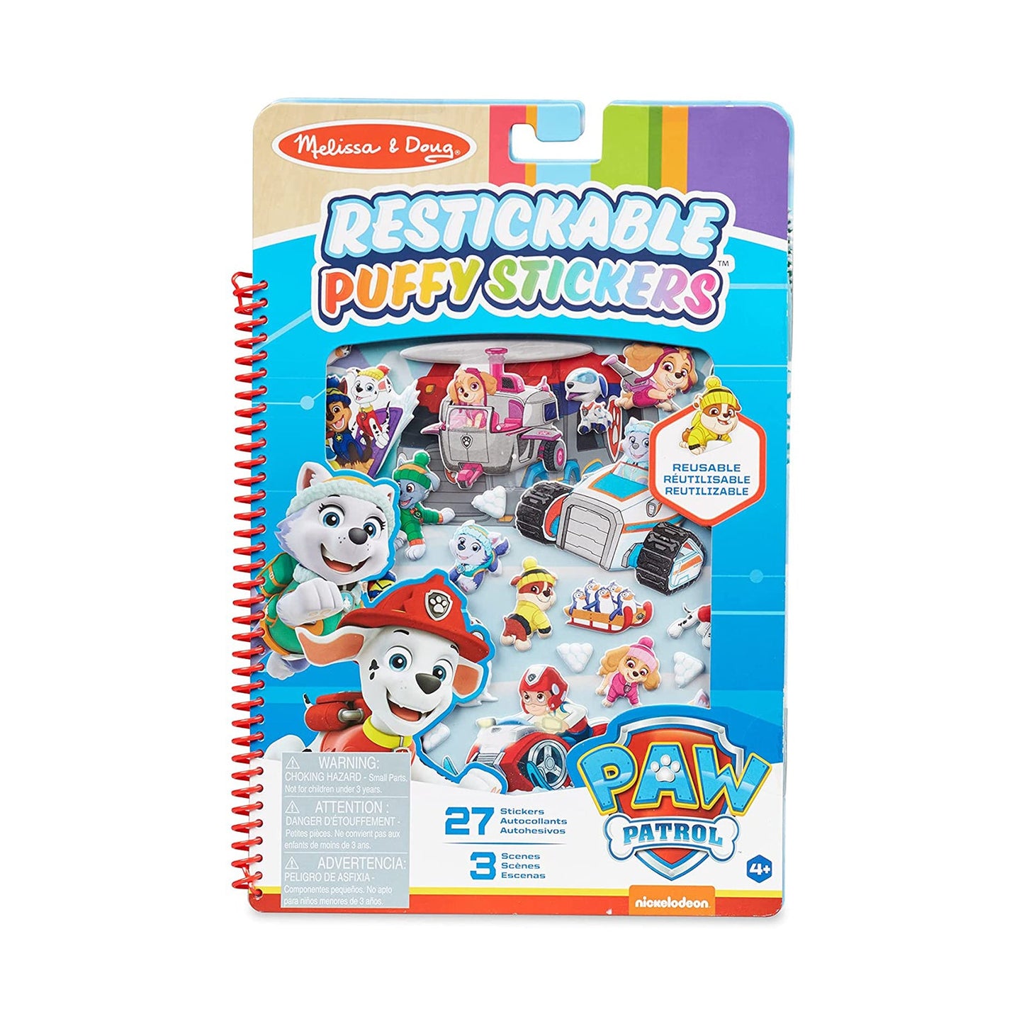 Melissa And Doug Paw Patrol Jake's Mountain 27 Reusable Restickable Stickers Set