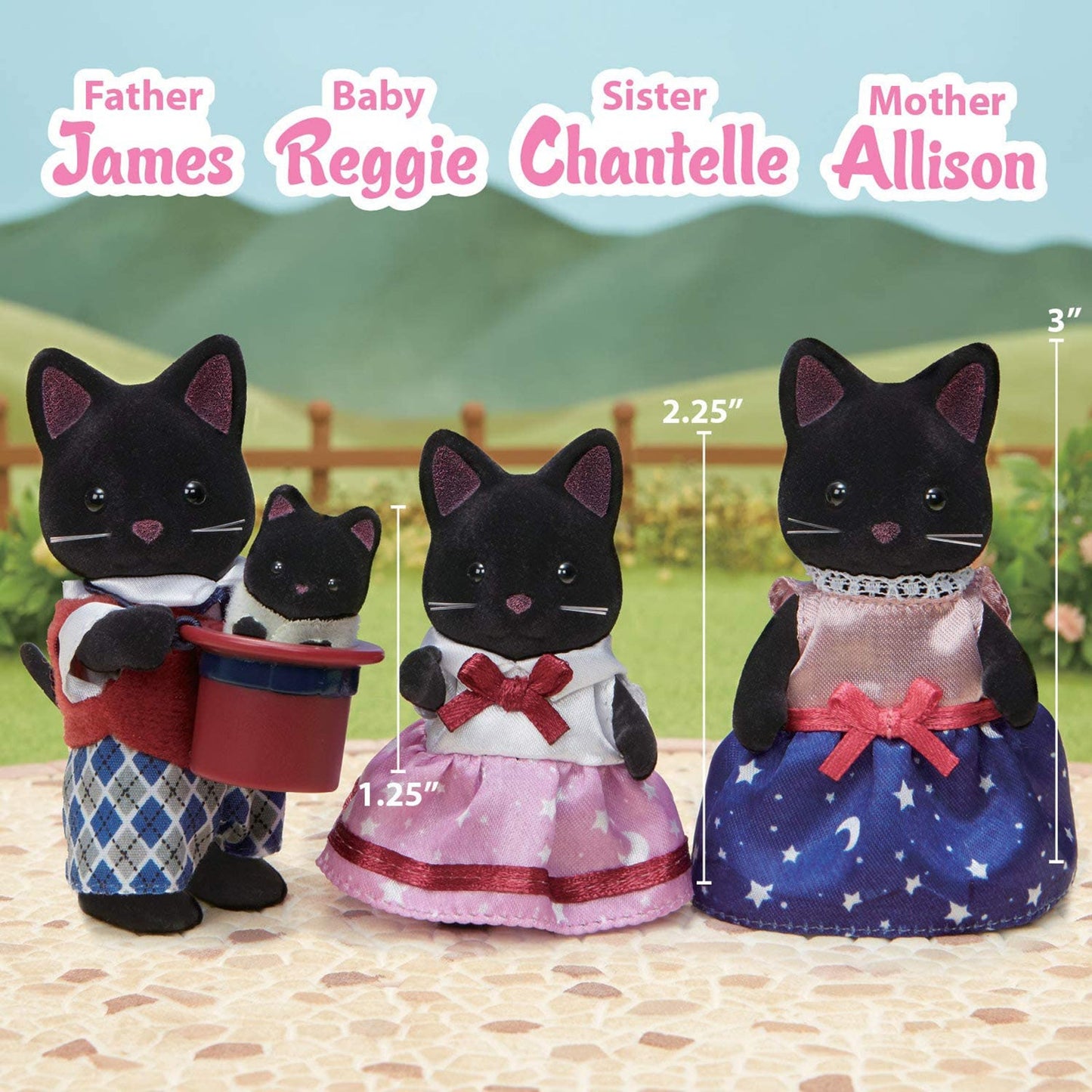 Calico Critters Midnight Cat Family Figure Set