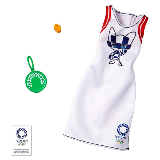 Barbie Tokyo Olympics 2020 White Dress Clothing Set