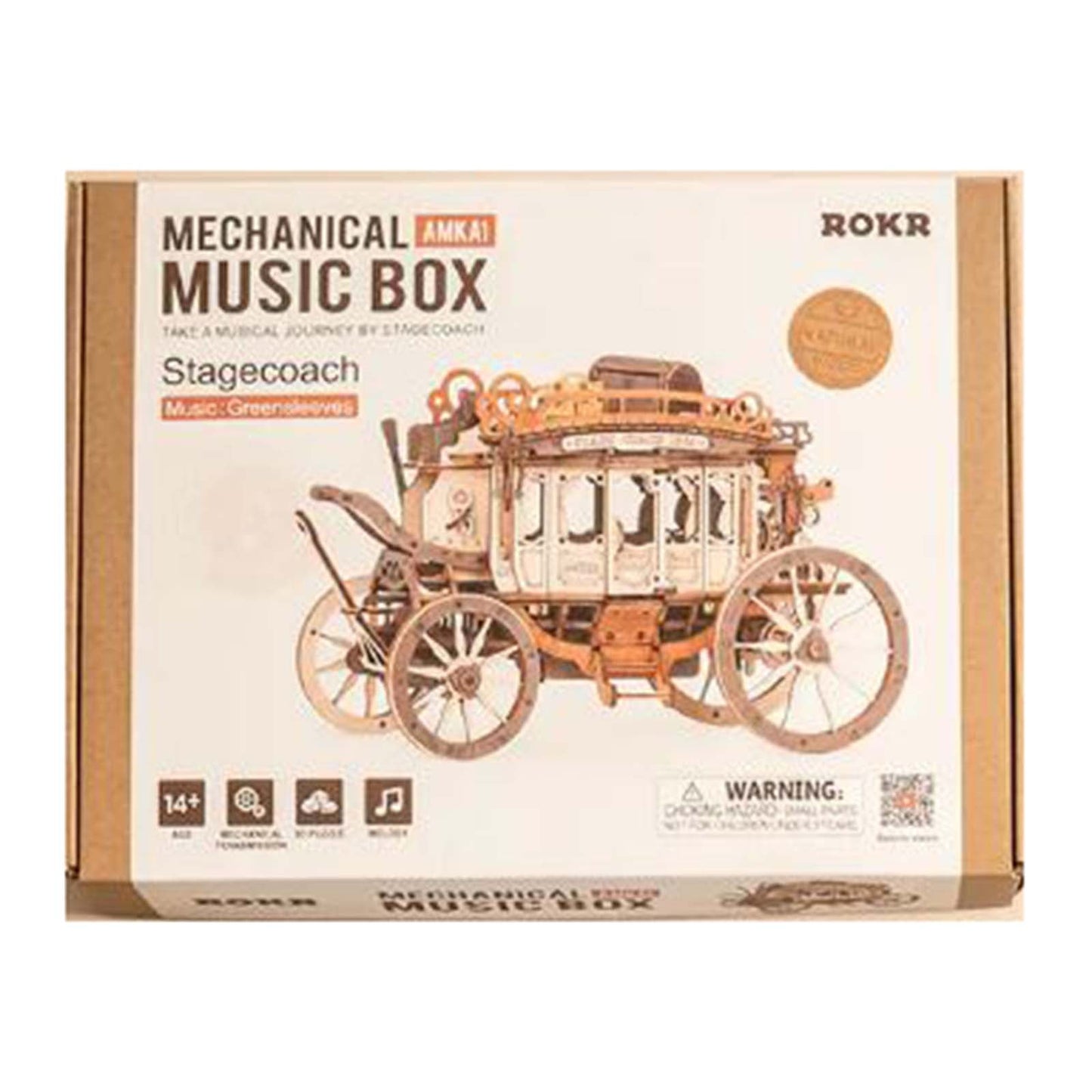 Robotime Rokr DIY Mechanical Music Box Stagecoach Building Set