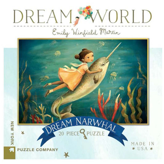 New York Puzzle Dream World Dream Narwhal 20 Piece Jigsaw Puzzle