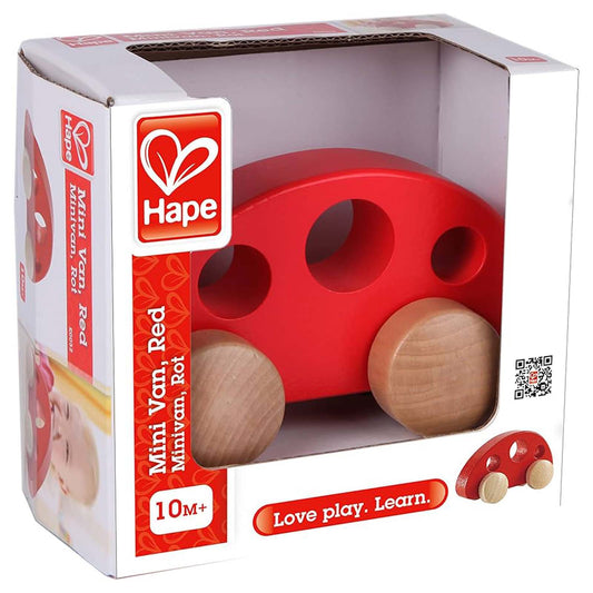 Hape Mini Van Red Wooden Toy Vehicle
