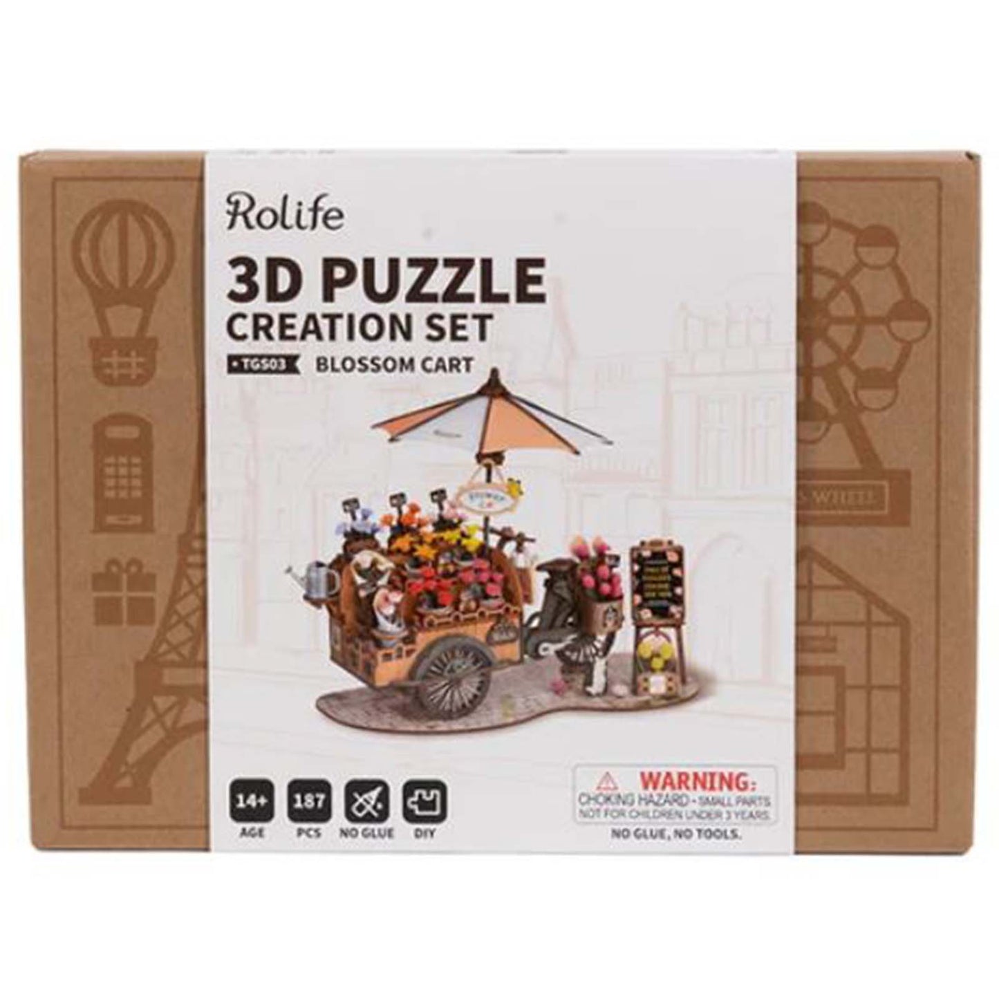 Robotime Rolife Blossom Cart 3D Puzzle Creation Set